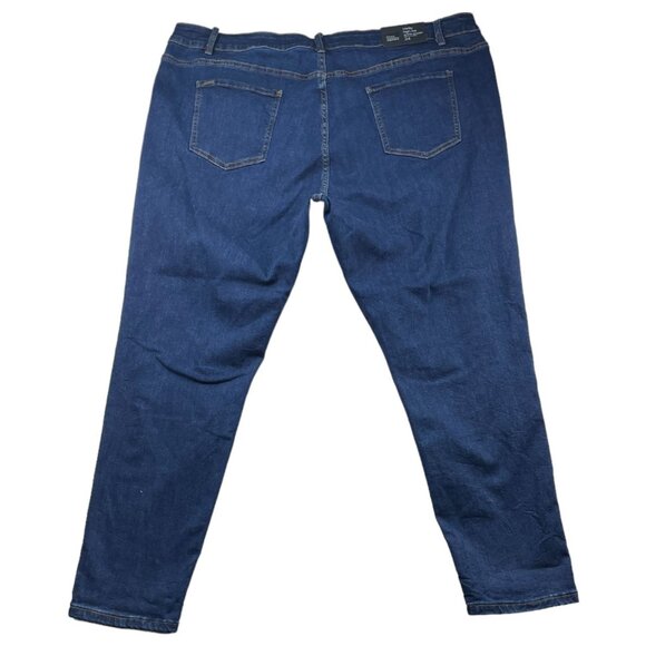 City Chic Jeans Womens Plus size 24 Blue Denim Halrey High Rise Ankle New - Picture 2 of 8